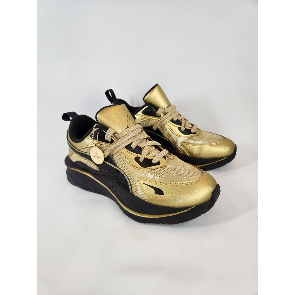 Puma Baby Phat X RsCurve Womens Gold Sparkle Sneakers Casual Shoes 38460601 SZ 7